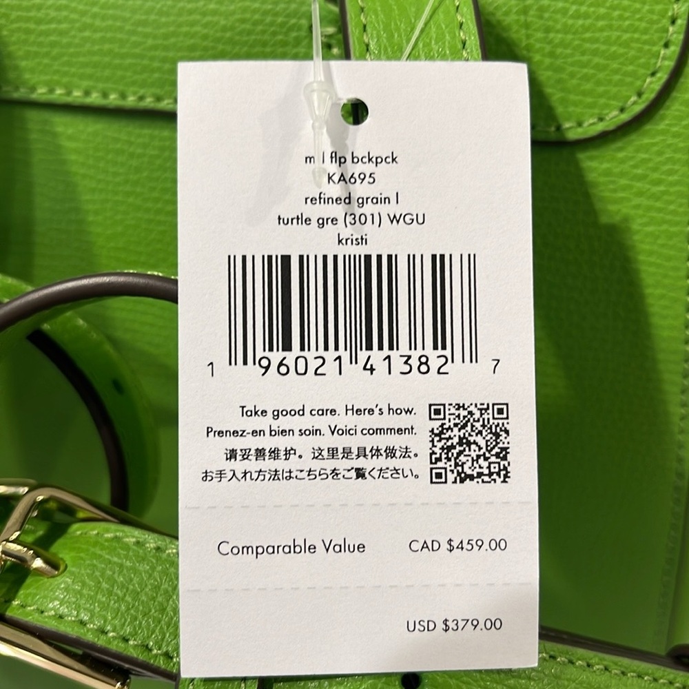 Kate Spade Kristi Medium Flap Backpack
Turtle Green
NWT - Picture 15 of 16